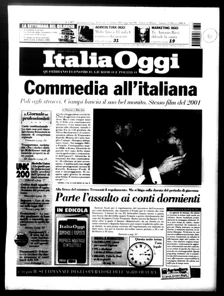 Italia oggi : quotidiano di economia finanza e politica